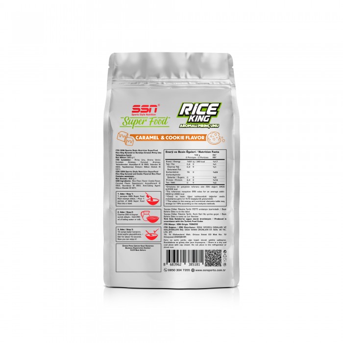 SSN Sports Style Nutrition SuperFood Rice Refuel 900 Gr Pirinç Unu Kreması ( Karamel ve Kurabiye )