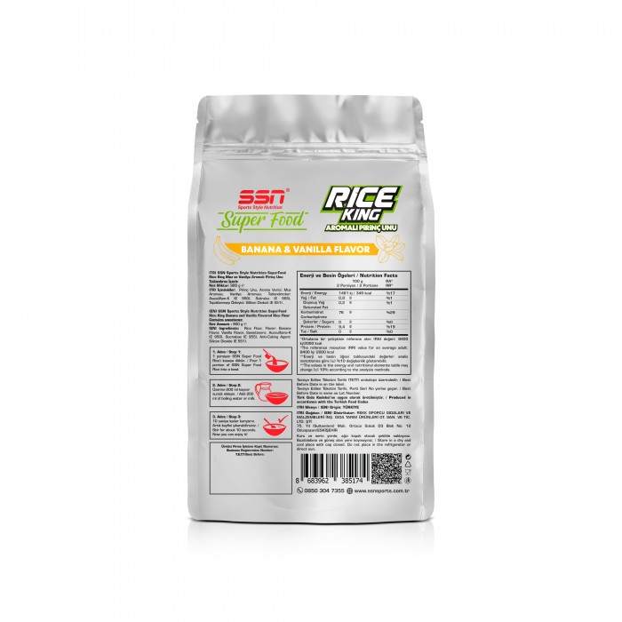 SSN Sports Style Nutrition SuperFood Rice Refuel 900 Gr Pirinç Unu Kreması ( Muz ve Vanilya )