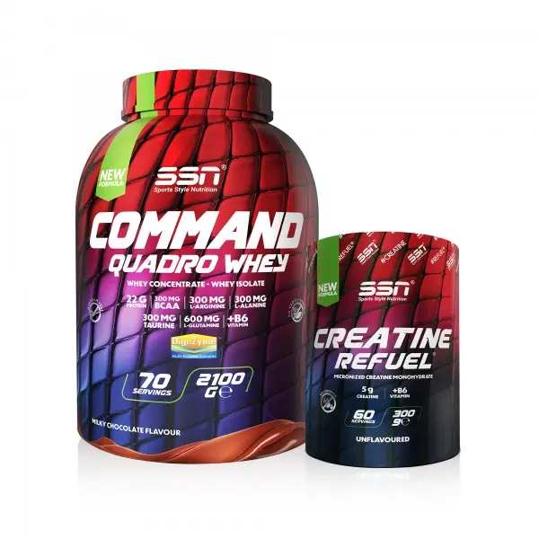 SSN Quadro Performans Kombinasyonu 1 (SSN Command Quadro 2100g Çikolatalı + 300 Gr Creatine)
