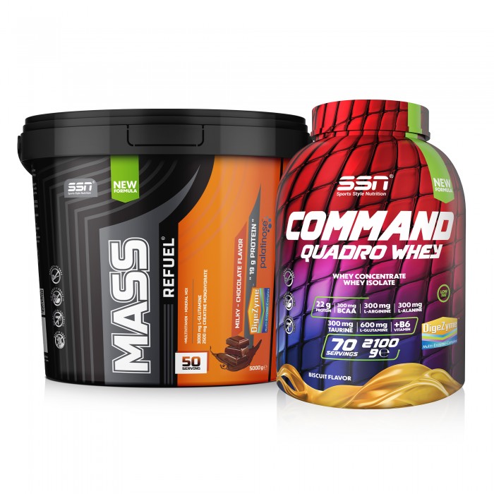 SSN Bulk Power Mass Gainer 5000G Çikolata + SSN Command 2100G