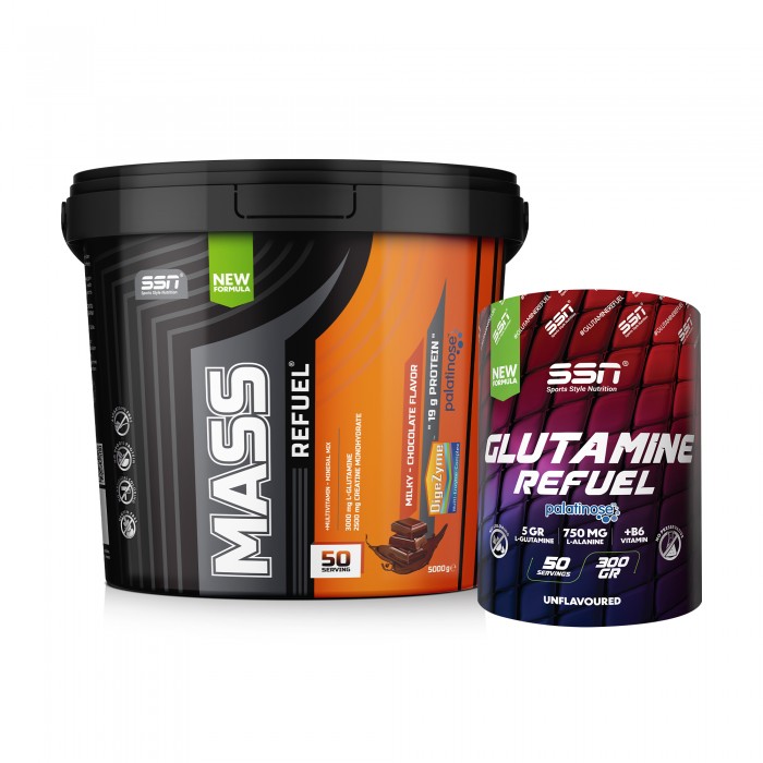 SSN Sports Style Nutrition Hacim Kilo Kombinasyonu 4 (Mass 5 Kg + Glutamine)