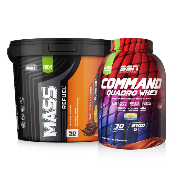 SSN SSN Bulk Power ( Mass Gainer 5000G Çikolata + SSN Command 2100 G Çikolata)