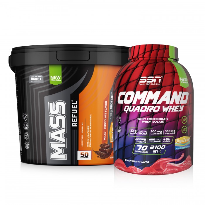SSN SSN Bulk Power ( Mass Gainer 5000G Çikolata + SSN Command 2100 G Çilek)