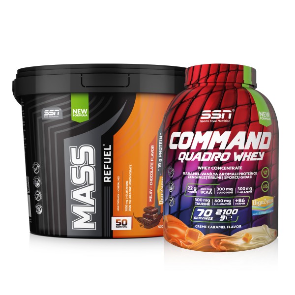 SSN SSN Bulk Power ( Mass Gainer 5000G Çikolata + SSN Command 2100 G Creme Caramel)