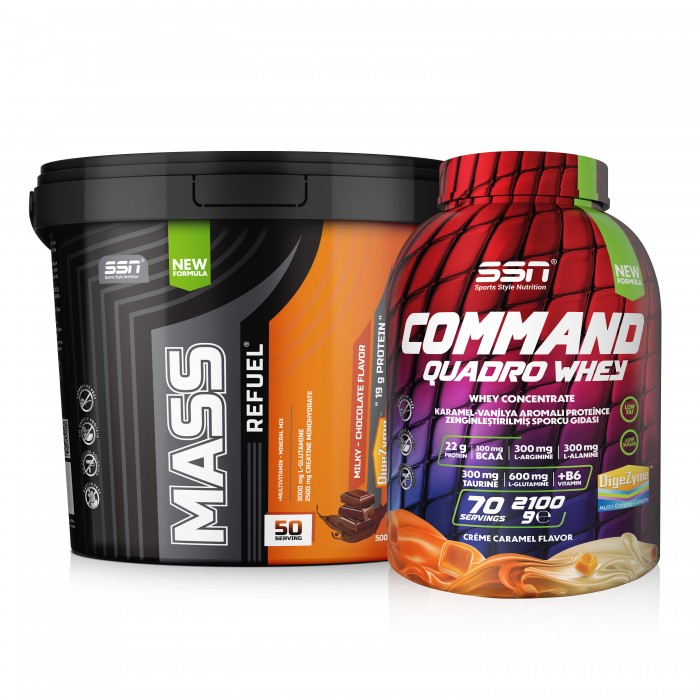 SSN SSN Bulk Power ( Mass Gainer 5000G Çikolata + SSN Command 2100 G Creme Caramel)