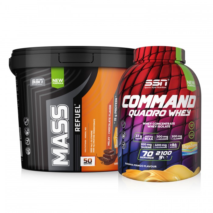 SSN SSN Bulk Power ( Mass Gainer 5000G Çikolata + SSN Command 2100 G Muz Mango)