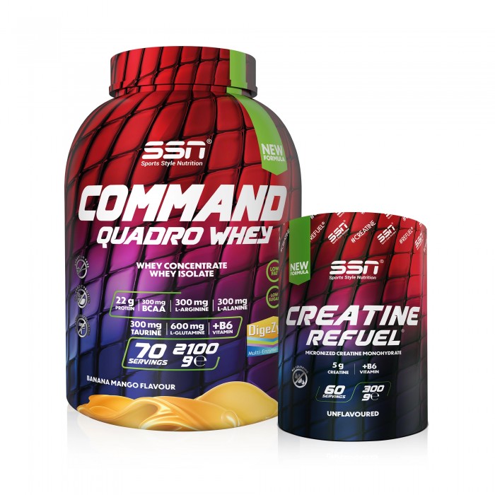 SSN Fitness Paketi SSN Command Quadro Whey 2100G + SSN Creatine 300G