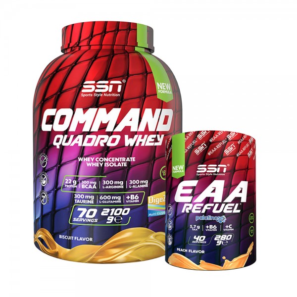 SSN Kas Gelişim Paketi ( Command Quadro Whey 2100Gr (Bisküvi) + SSN EAA )