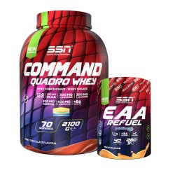 SSN Kas Gelişim Paketi Command Quadro Whey 2100 Gram  + SSN EAA Refuel Şeftali