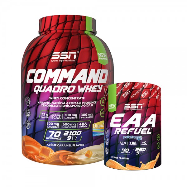SSN Kas Gelişim Paketi ( Command Quadro Whey 2100Gr (Creme Caramel) + SSN EAA )