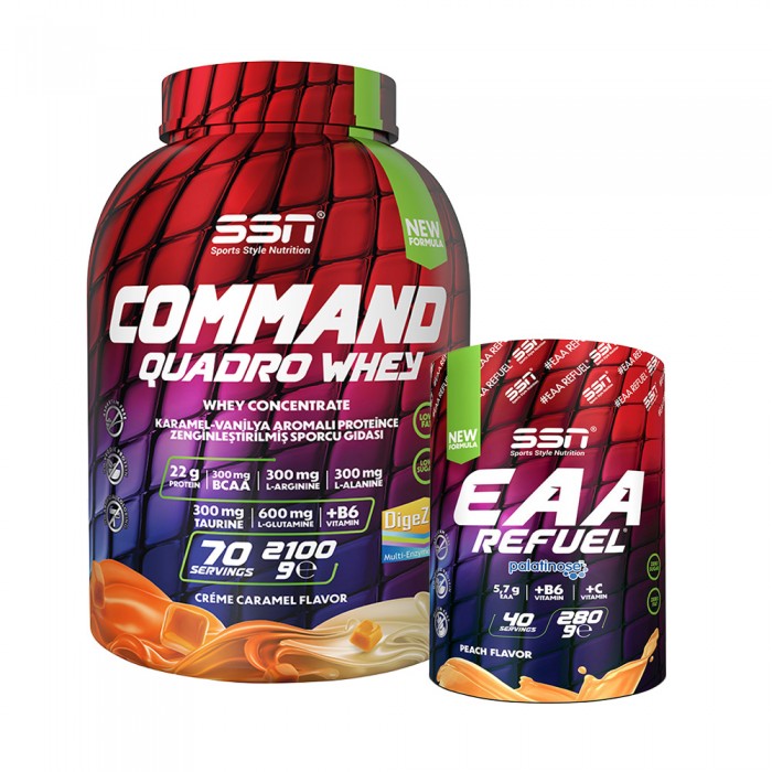 SSN Kas Gelişim Paketi ( Command Quadro Whey 2100Gr (Creme Caramel) + SSN EAA )