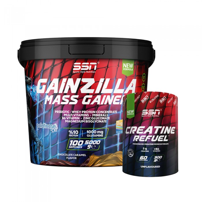 SSN Fitness Hacim Paketi ( Gainzilla Mass 5000G Çikolata Karamel + SSN Creatine 300G )