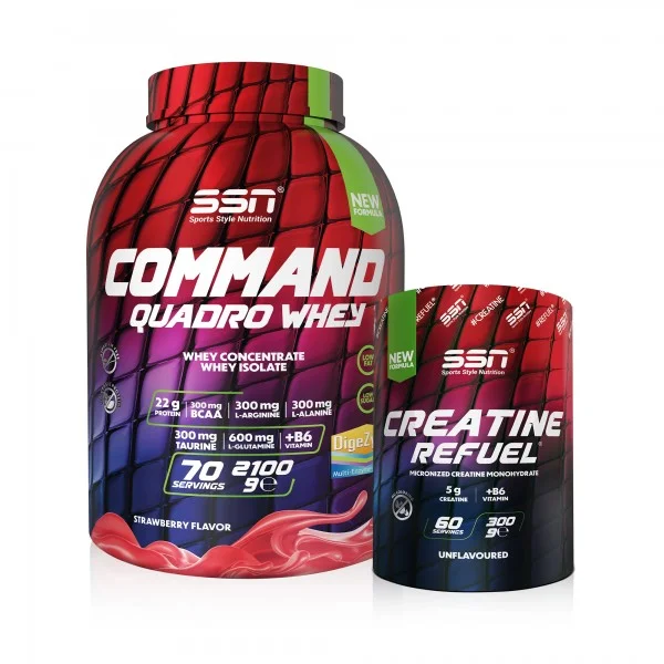 SSN Quadro Performans Kombinasyonu 2 (SSN Command Quadro 2100g Çilek + 300 Gr Creatine)