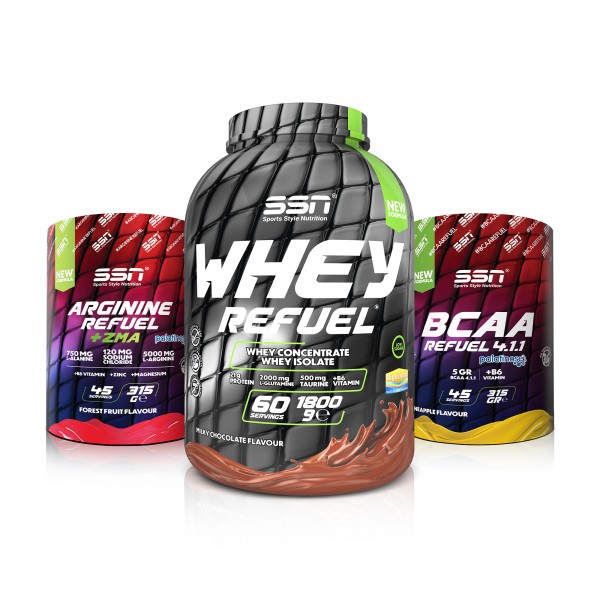 SSN Sports Style Nutrition Büyüme Kombinasyonu 3 (Whey Refuel + Arginine Powder + Bcaa)
