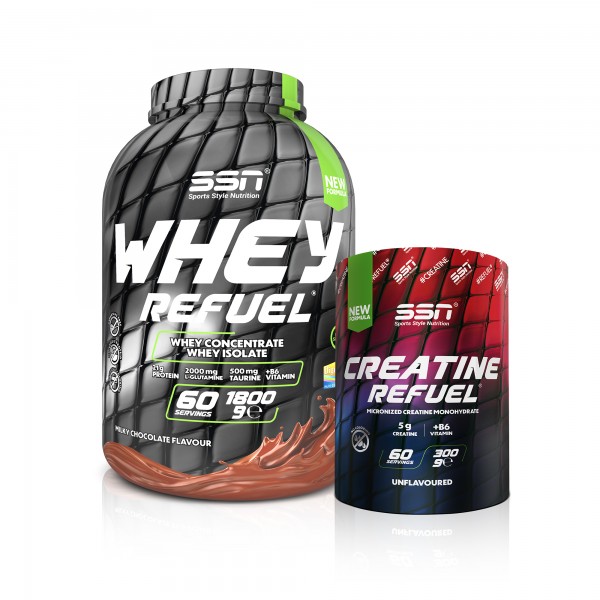 Whey Refuel Kombinasyonu 1 (SSN Sports Style Nutrition Whey Refuel Çikolata Aroma + Creatine )