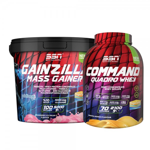 SSN SSN Bulk Power ( Gainzilla Mass 5000G Çilek Dondurma + SSN Command 2100 G Muz Mango)