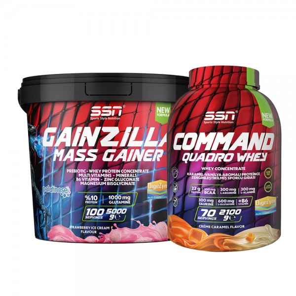 SSN SSN Bulk Power ( Gainzilla Mass 5000G Çilek Dondurma + SSN Command 2100 G Creme Caramel)