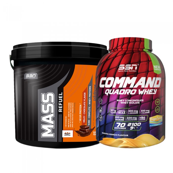 SSN Bulk Power Mass Gainer 5000G Çikolata + SSN Command 2100G