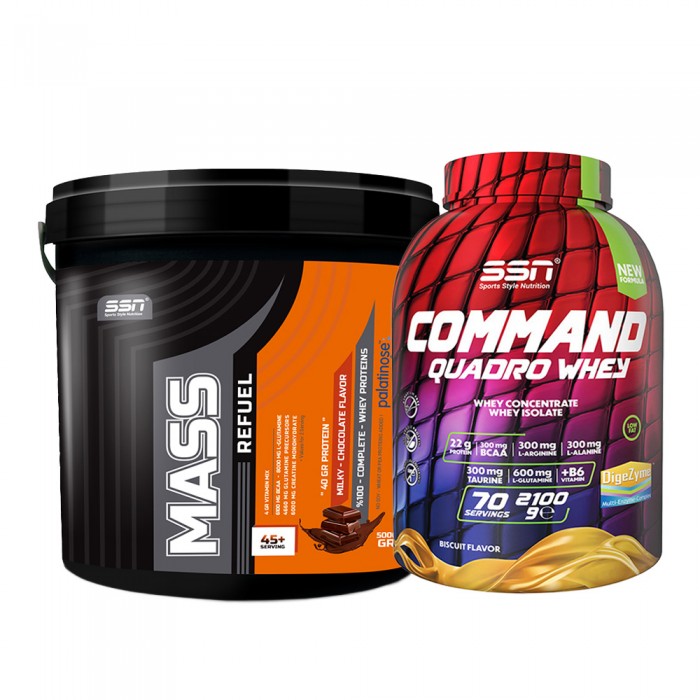 SSN Bulk Power Mass Gainer 5000G Çikolata + SSN Command 2100G