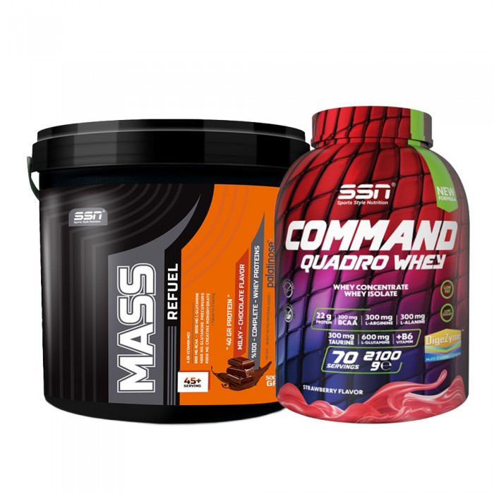 SSN Bulk Power Mass Gainer 5000G Çikolata + SSN Command 2100G