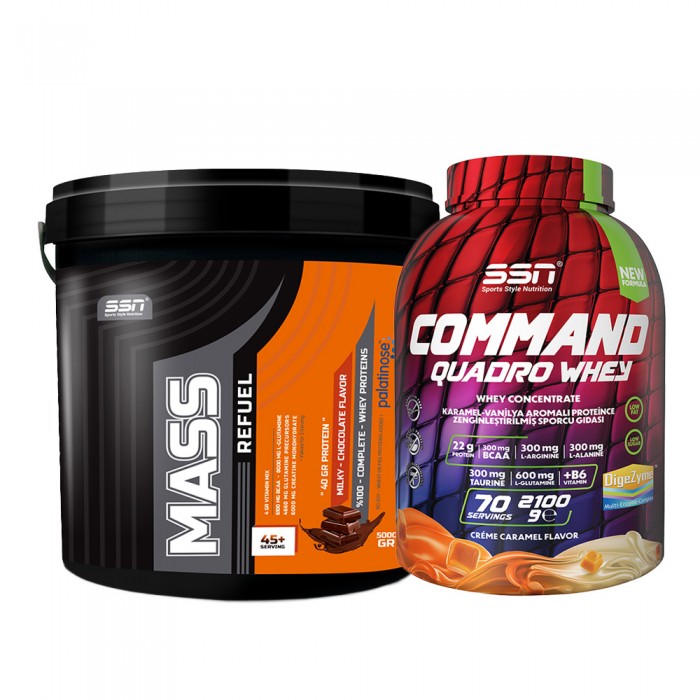 SSN Bulk Power Mass Gainer 5000G Çikolata + SSN Command 2100G