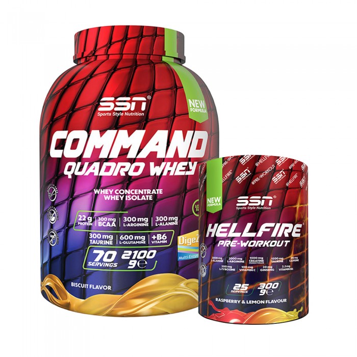 SSN HellBuild Command Whey 2100G + HellFire 300 Gr (Ahududu Limon) Pre Workout