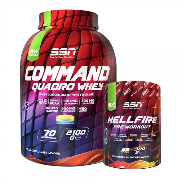 SSN HellBuild Command Whey 2100G + HellFire 300 Gr (Ahududu Limon) Pre Workout