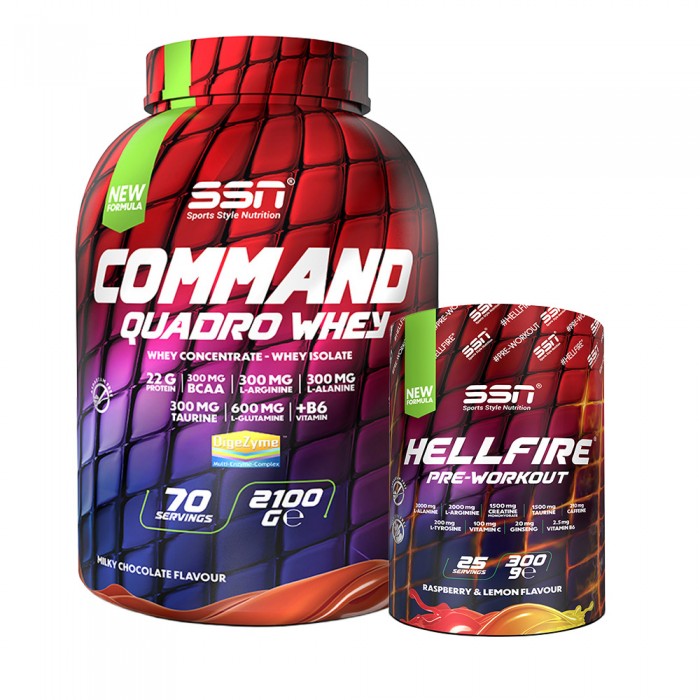 SSN HellBuild Command Whey 2100G + HellFire 300 Gr (Ahududu Limon) Pre Workout