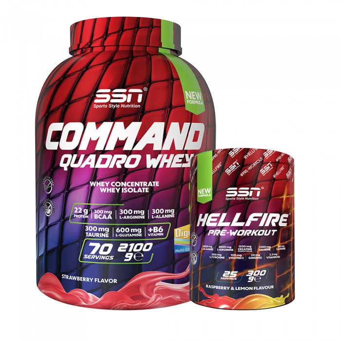 SSN HellBuild Command Whey 2100G + HellFire 300 Gr (Ahududu Limon) Pre Workout