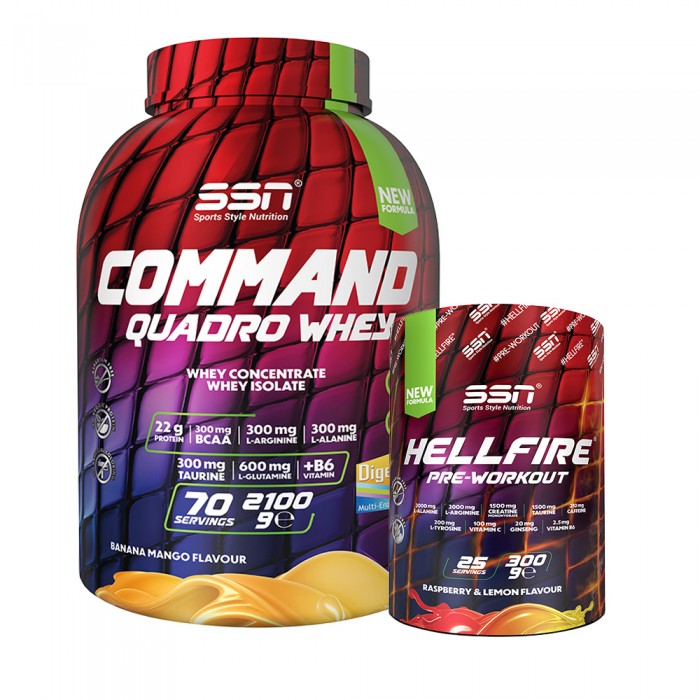 SSN HellBuild Command Whey 2100G + HellFire 300 Gr (Ahududu Limon) Pre Workout