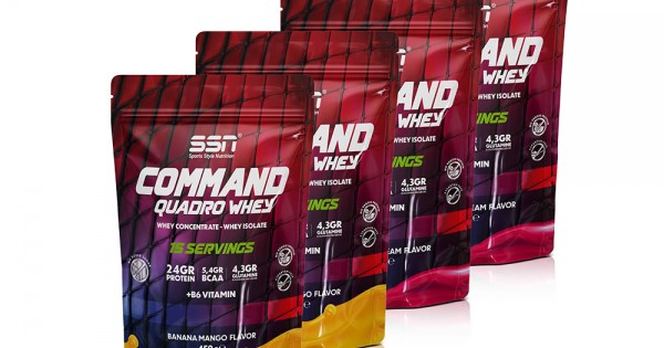 Cosmic Command PR 4枚セット！ SSN Command Quadro Whey 30 Gr x 60 Sachets 1800 Gr Çilek - Muz