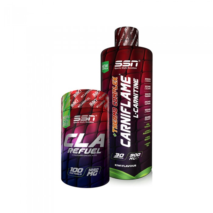 SSN Sports Style Nutrition Yağ Yakma Kombinasyonu 1 (Cla + Carniflame 900 ML Kivi)