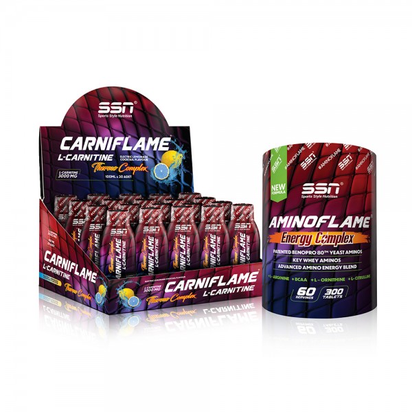 SSN Sports Style Nutrition Yağ Yakma Kombinasyonu 3 (Carniflame 20 Shot Lemon + Aminoflame)