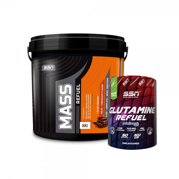 SSN Sports Style Nutrition Hacim Kilo Kombinasyonu 4 (Mass 5 Kg + Glutamine) SSN Sports Style Nutrition Hacim Kilo Kombinasyonu 4 (Mass 5 Kg + Glutamine)