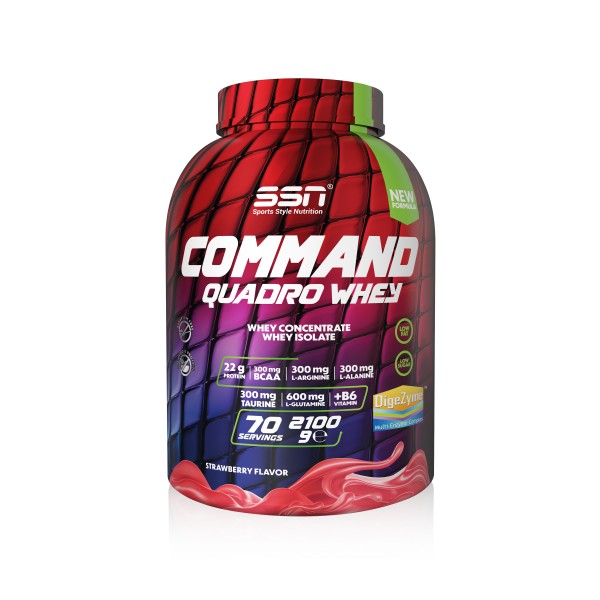 SSN Sports Style Nutrition Command Quadro Whey 2100 Gr (Çilek) Protein Tozu SSN Sports Style Nutrition Command Quadro Whey 2100 Gr (Çilek) Protein Tozu