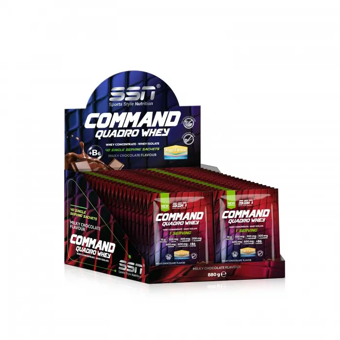 SSN Sports Style Nutrition Command Quadro Whey  22 Gr x 40 Şase Kutu 880 Gr (Çikolata) Protein Tozu