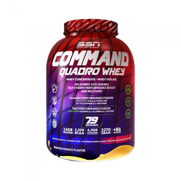 SSN Sports Style Nutrition Command Quadro Whey 2370 Gr (Muz-Mango) Protein Tozu