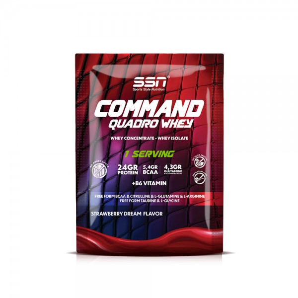 SSN Sports Style Nutrition Command Quadro Whey 30 Gr Şase (Çilek) Protein Tozu