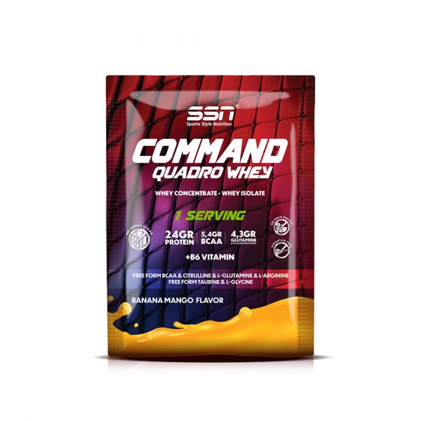 SSN Sports Style Nutrition Command Quadro Whey 30 Gr Şase (Muz-Mango) Protein Tozu