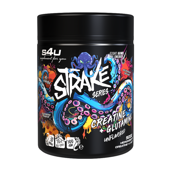 S4U Strake Series %100 Mikronize Creatine + Glutamine 300 Gram S4U Strake Series %100 Mikronize Creatine + Glutamine 300 Gram
